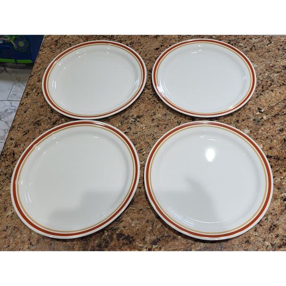 Vintage Corelle Cinnamon Chestnut Set of 4 Dinner Plates 10 1/4" Diameter - Picture 2 of 16